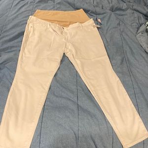 New NWT  Old Navy Rock Star Super Skinny full panel maternity jeans white 18